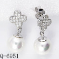 2015 Derniers styles Boucles d&#39;oreilles perles cultivées Argent 925 (Q-6951)